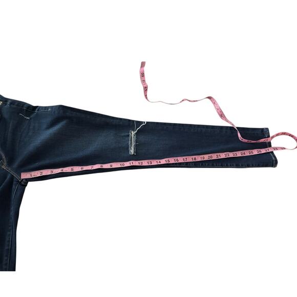 Frame le Skinny de Jeanne Crop Dark Wash Distressed 28 Classic Staple Basic - Picture 9 of 10